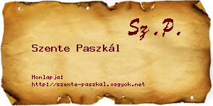 Szente Paszkál névjegykártya